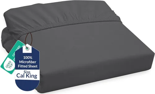 Miniatura 93 de Royale Linens Sábana Bajera King - Microfibra Cepillada Ultra Suave 1800 - Sábanas Inferiores de Lujo Hotelero - Sin Arrugas y Resistente a la Rosa