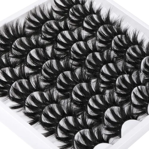Miniatura 6 de ALICROWN - Pestañas postizas dramáticas gruesas, paquete de 16 pares de pestañas falsas mixtas, ligeras, hechas a mano, de volumen suave, de visón