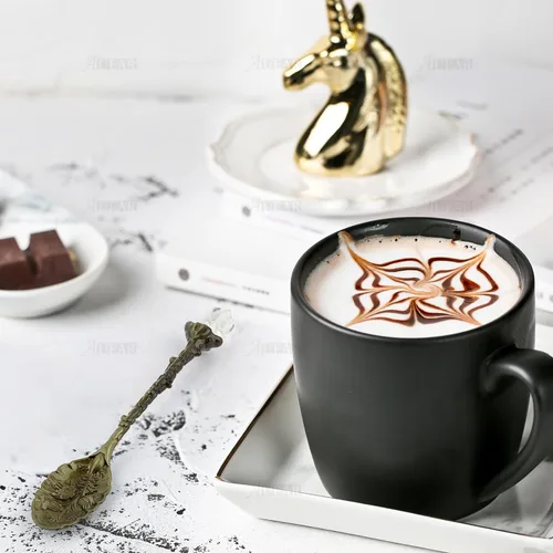 Miniatura 4 de AUEAR, Juego de cucharas decorativas de aleación antigua de cristal retro, para café, té, postre, mini helado, para oficina en casa (paquete de 5)