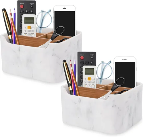 Miniatura 8 de Organizador de escritorio elegante y soporte para mando a distancia en negro - Mantén tu espacio de trabajo ordenado y organizado, almacenamiento