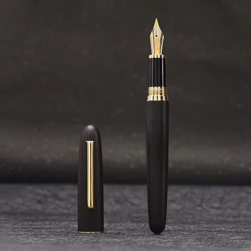Miniatura 4 de Jinhao 9036 - Pluma estilográfica de madera natural hecha a mano, punta extrafina, ébano