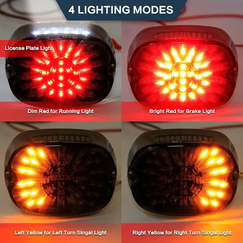 Miniatura 3 de Luz trasera LED para motocicleta, luz trasera roja, intermitente, luces de freno de perfil bajo, repuesto para Harley Dyna Sportster 883 1200 Road
