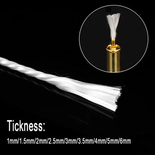 Miniatura 4 de SKYPRO Mechas de repuesto de fibra de vidrio blancas para velas de aceite, 0.039 in de ancho, 32.8 ft de longitud, mechas para lámparas de aceite