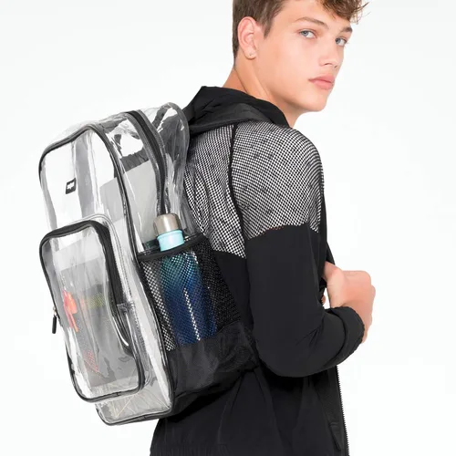 Miniatura 5 de J.CARP Mochila Transparente Resistente de Alta Capacidad, Bolsa Duradera y Transparente