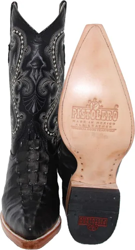 Miniatura 2 de Western Shops - Botas vaqueras de cuero con estampado de cocodrilo para hombre, punta corta