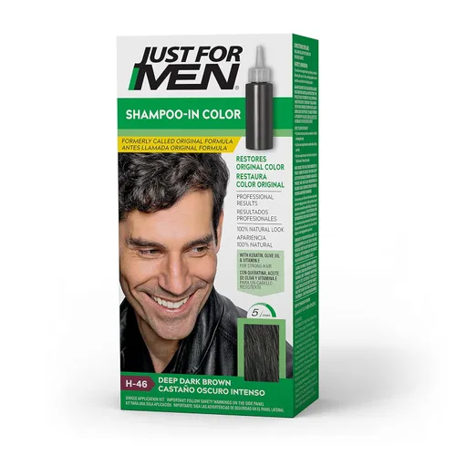 Miniatura 12 de Just For Men Champú en color (antes fórmula original), tinte de cabello para hombre con queratina y vitamina E para un cabello más fuerte, marrón