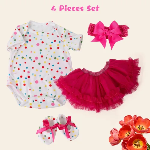 Miniatura 3 de EKOKIZ Ropa de muñecas Reborn de 17 a 20 pulgadas, ropa realista para recién nacidos, accesorios de regalo, juego de regalo para muñecas de bebé