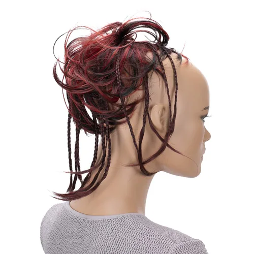Miniatura 25 de CAISHA Prettyshop - Banda elástica grande XXL tipo postizo de cabello trenzado apenas ondulado, ideal para peinados recogidos o rodetes desaliñados
