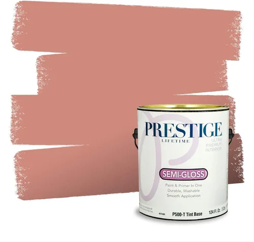 Miniatura 31 de Prestige Paints Pintura exterior e imprimación en uno, 1 galón, plano, coincidencia comparable de Valspar* Amber Rose*
