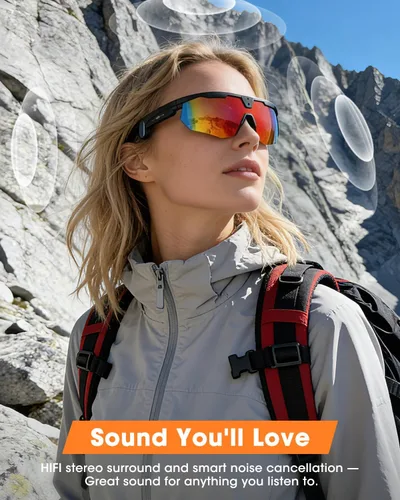 Miniatura 6 de Mingtawn Gafas inteligentes con cámara 4K HD antivibración y altavoces estéreo 3D Gafas de sol deportivas polarizadas UV400 Gafas de sol AI