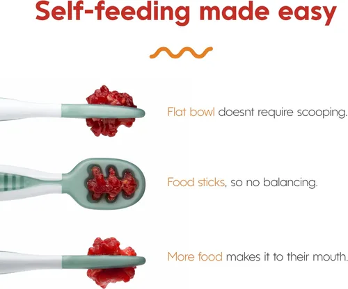 Miniatura 3 de NumNum Juego de Cucharas para Bebé, Baby Essentials Pre-Cuchara GOOtensils para 6+ Meses, Cucharas de Autoalimentación de Primera Etapa para Destete