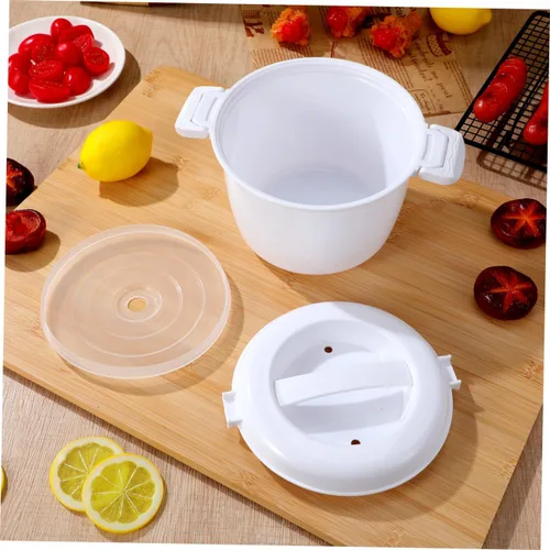 Miniatura 7 de CALLARON Microondas Arrocera Tapa Cuchara Multifuncional Microondas Arroz Pasta Verduras Antiadherente Preparación