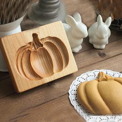 Miniatura 20 de Molde de Galletas de Madera Herramienta de Decoración de Galletas de Madera Moldes de Galletas 3D Molde de Hornear Gracioso Arte de Relieve Navidad