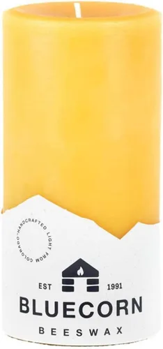 Miniatura 16 de Bluecorn Beeswax Vela de Pilar, 100% Cera de Abejas Natural Pura, Velas 2x3, Combustión Limpia y Sin Goteo, Larga Duración (25 Hr) Sin Parafina