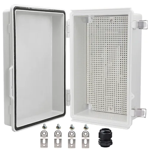 Miniatura 10 de Caja eléctrica impermeable, caja de conexiones IP67, pestillo de acero inoxidable, cubierta transparente con bisagras, carcasa para proyectos