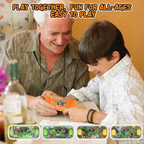 Miniatura 8 de SevenQ - Juegos de agua portátiles, 4 paquetes, tema de dinosaurios, juego de lanzamiento de anillos de agua, juguete acuático, juego de anillos