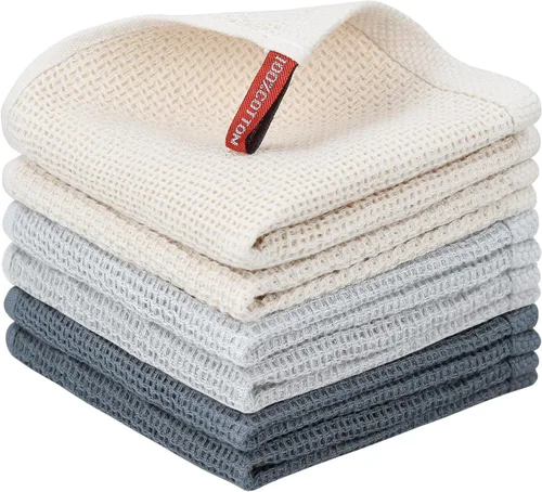 Miniatura 25 de Nialnant - Toalla de cocina 100% algodón, tejido gofre, suave, absorbente y de secado rápido, toallas para secar platos, trapos de limpieza - Multi