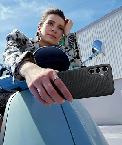 Miniatura 8 de FNTCASE Funda para Samsung Galaxy S23-FE: funda protectora de doble capa resistente para teléfono celular, protección contra caídas de cuerpo Negro