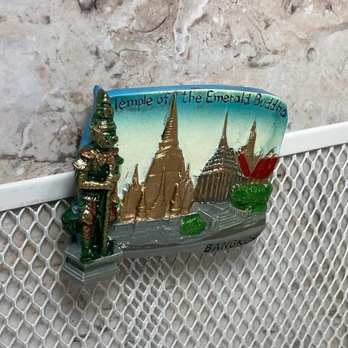 Miniatura 4 de A-ONE Templo del Buda Esmeralda Tailandia 3D Turístico Refrigerador Imán 1PC+Wat Phra Kaew Bangkok Craft Applique Patch 1PC, Resina Nevera, Parche