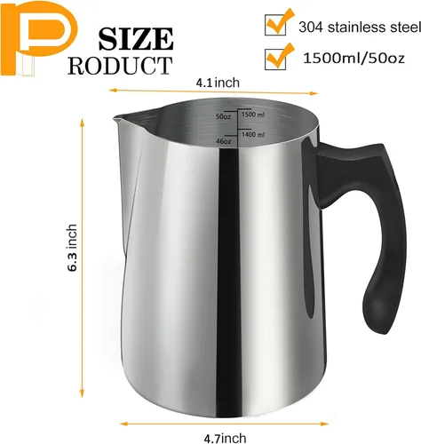 Miniatura 2 de BBAXI - Olla para hacer velas y verter, 1500 ML/50 OZ, jarra para verter velas, olla para hacer velas de acero inoxidable 304 con mango resistente