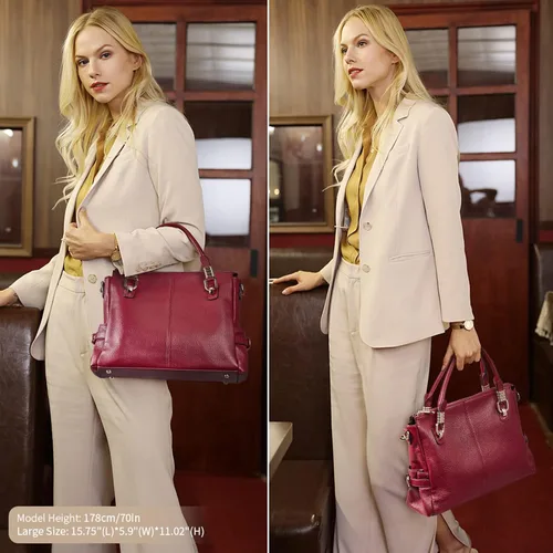 Miniatura 17 de Kattee Cartera bandolera estilo urbano de cuero para mujer