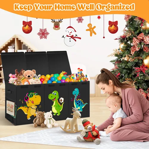 Miniatura 3 de Beadsky Caja de Juguetes Extra Grande, Cofre de Juguetes Plegable para Niños Pequeños Organizador de Almacenamiento para Niños, Cajas Contenedoras