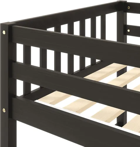 Miniatura 11 de Merax Literas individuales sobre individuales con nido, marco de cama nido de madera maciza con barandilla de seguridad y escalera, dormitorio