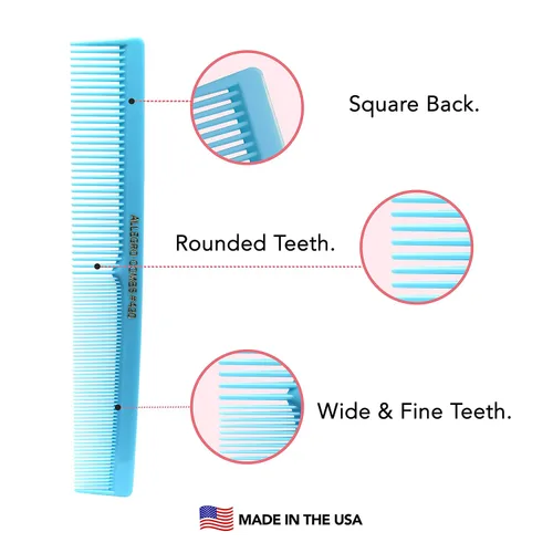 Miniatura 6 de Allegro Combs Peines de corte para peluqueros 420, peine para barba, bigote, para hombres, mujeres, niños pequeños, trenzados, separación del Azul