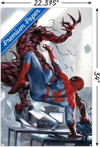 Miniatura 3 de Trends International Marvel Comics Carnage - Póster de pared de batalla con Spider-Man, 22.375 x 34 pulgadas, versión premium sin marco