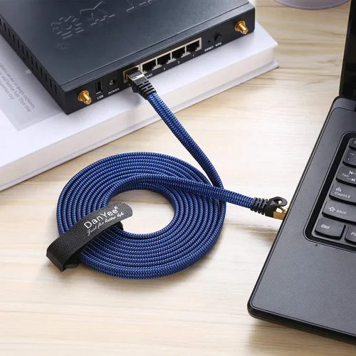 Miniatura 18 de Cable Ethernet Cat 7, DanYee, de nailon CAT7 de alta velocidad, profesional, chapado en oro, cables STP CAT 7 RJ45, cable Ethernet de 3 ft, 10 ft