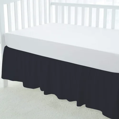 Miniatura 2 de 100% algodón egipcio, cuna de guardería infantil (24 x 38 + 10 pulgadas), falda de cuna de 800 hilos con volantes para polvo, faldas de ropa de cama