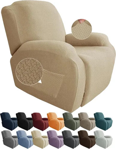 Miniatura 47 de JIVINER Fundas de sofá reclinable de 8 piezas, fundas elásticas de jacquard para sofá reclinable, fundas para sala de estar, protector suave de 3