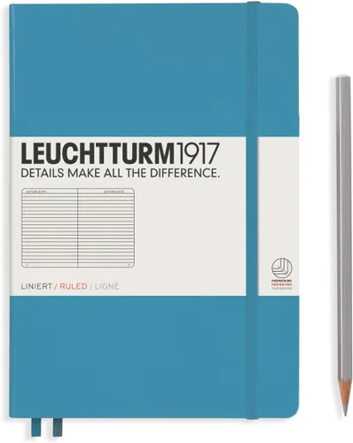 Miniatura 37 de LEUCHTTURM1917 - Cuaderno de tapa dura mediano A5 con 251 páginas numeradas para escritura y diario (verde menta, con puntos)