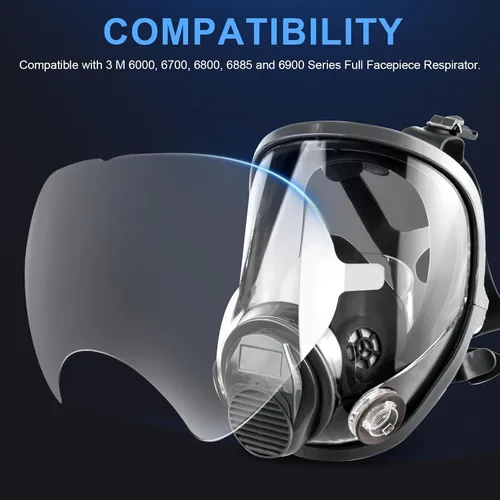 Miniatura 2 de Paquete de 20 protectores faciales, cubierta de lente compatible con máscara respiradora de cara completa 3M 6885, 6900, 6800, 6700, 6000, serie
