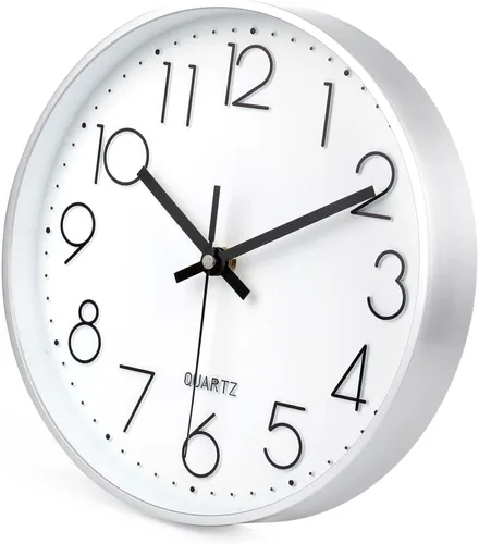 Miniatura 18 de jomparis Reloj de Pared Morado de 12 Pulgadas Reloj de Pared de Cuarzo Silencioso para Dormitorio, Hogar, Sala de Estar