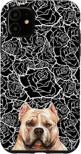 Miniatura 8 de American Bulldog Bully Dog Rose Flower Black White Pattern Case for iPhone 17