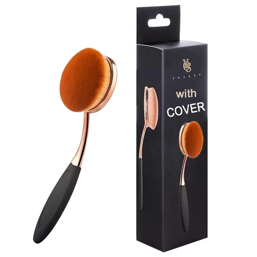Miniatura 7 de Yoseng - Brocha ovalada para maquillaje, cepillo de base grande, cepillos de maquillaje, aplicación rápida y sin defectos de base líquida, crema