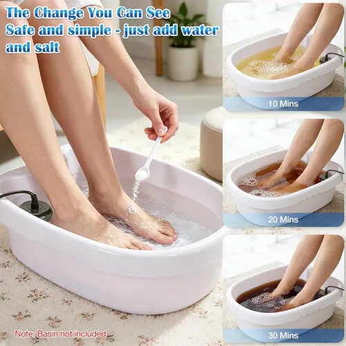 Miniatura 3 de veicomtech Máquina de desintoxicación de baño de pies iónico, máquina de desintoxicación de pies 2 en 1, spa iónico para pies con pulsera, cinturón