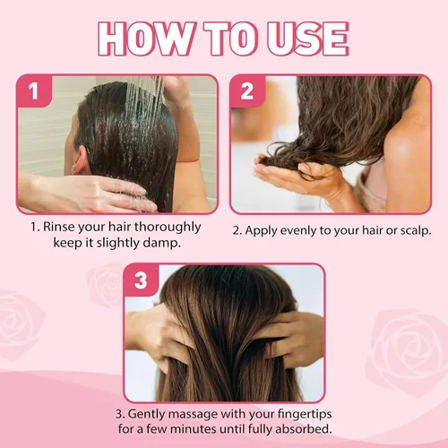 Miniatura 6 de Aceite para el cabello Chebe y rosa para el crecimiento del cabello, aceite hidratante de extracto de Chebe y rosa para cuero cabelludo, polvo