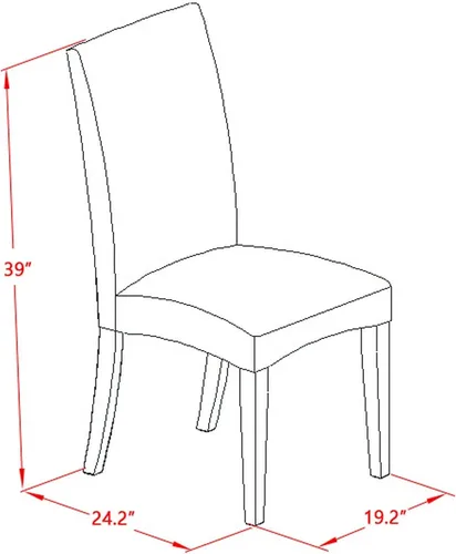 Miniatura 13 de East West Furniture DLDR3-MAH-01 Juego de mesa y sillas de cocina de 3 piezas contiene una mesa de comedor redonda con gotas y 2 sillas de comedor