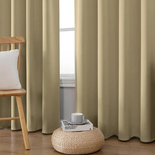 Miniatura 7 de CUCRAF Cortinas opacas de 45 pulgadas de largo, juego de 2 paneles para dormitorio, bolsillo para cortinero, cortinas de oscurecimiento