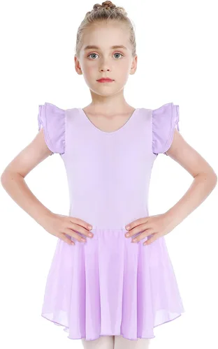 Miniatura 4 de HiDance Leotardos de ballet para niñas, vestido de baile de bailarina, leotardos de ballet con falda