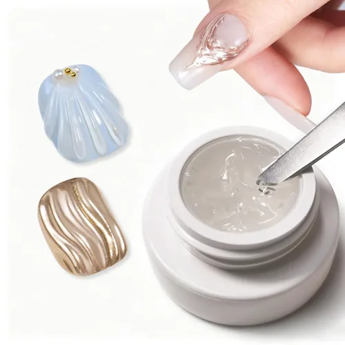 Miniatura 9 de Gel Sólido 3D para Esculpir Uñas para Arte de Uñas, Gel de Arte de Uñas 3D Multifuncional 3D para Moldeado de Uñas para Salón en Casa DIY (Blanco)