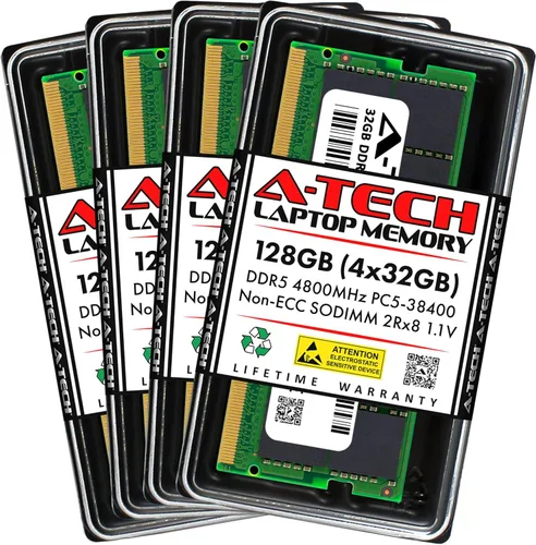 Miniatura 10 de A-Tech Kit de 16 GB (2 x 8 GB) DDR5 5600 MHz PC5-44800 CL46 SODIMM 1.1V sin ECC sin búfer SO-DIMM 262-Pin Computadora portátil Módulos