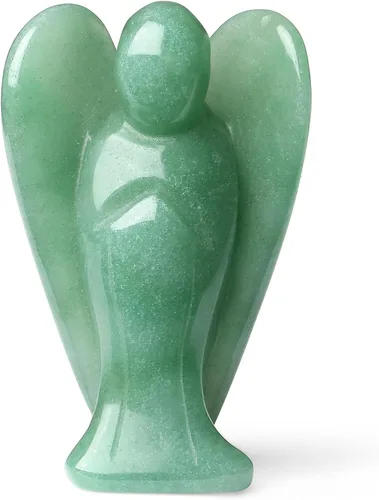 Miniatura 24 de YATOJUZI Estatua de ángel de obsidiana negra de 5 cm decorativa con cristales curativos de Reiki, piedra natural pulida tallada a mano, figuritas