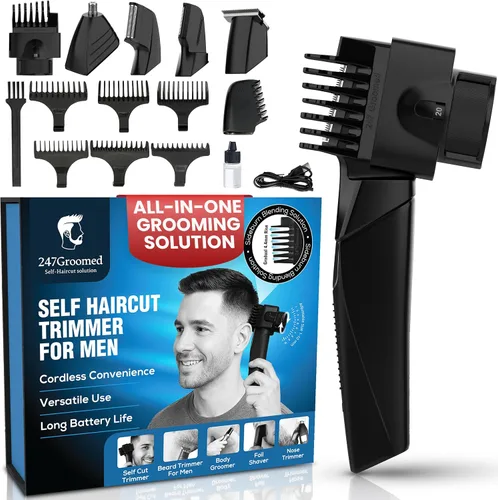 247 Groomed Recortadora de pelo para hombres, cortadora de pelo de mezcla automática, herramienta de decoloración de cabello, guía de decoloración