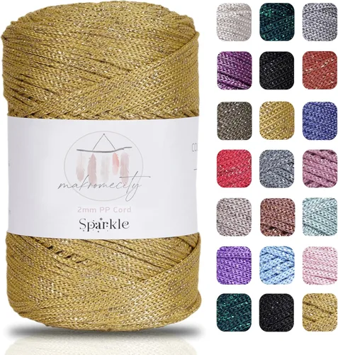 Miniatura 25 de Makromecity, 2 carretes de cordón de macramé de poliéster de 2 mm x 250 yardas (750 pies) de 2 mm de cordón de polipropileno para macramé, ideal
