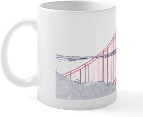 Miniatura 2 de CafePress Taza de café de cerámica de 11 oz (11.0 fl oz) de San Francisco Blanco - Taza San Francisco