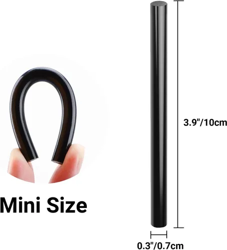 Miniatura 2 de ENPOINT Barras de pegamento termofusible negro, paquete de 36 mini varillas de EVA, 0.27 pulgadas de diámetro, 3.9 pulgadas de longitud