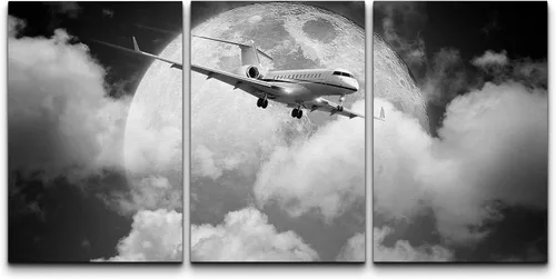Miniatura 80 de wall26 Lienzo enmarcado para pared, juego de arte exótico tropical, océano, mar, avión, puesta de sol, transporte, fotografía, realismo, decorativo